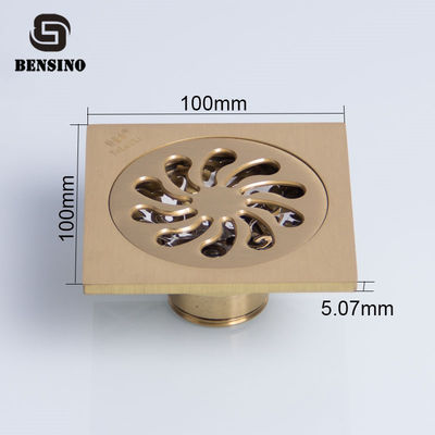 Square 100x100mm Brass Bathroom Floor Drain Strainer