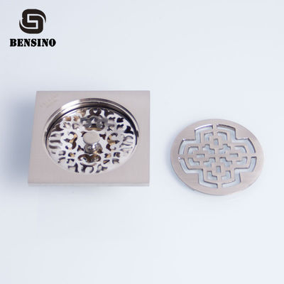 Nickel Drawing Square 10cm Bathroom Floor Drain Strainer