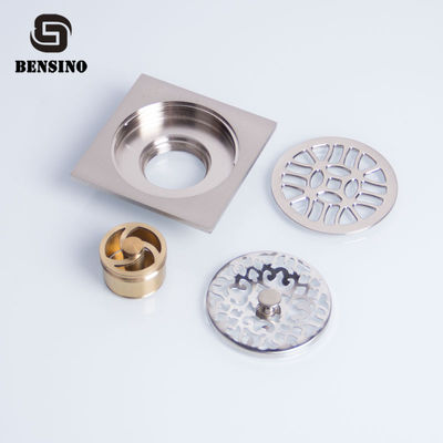 4.9mm Square Clog Proof Brass 10x10cm Kitchen Floor Waste
