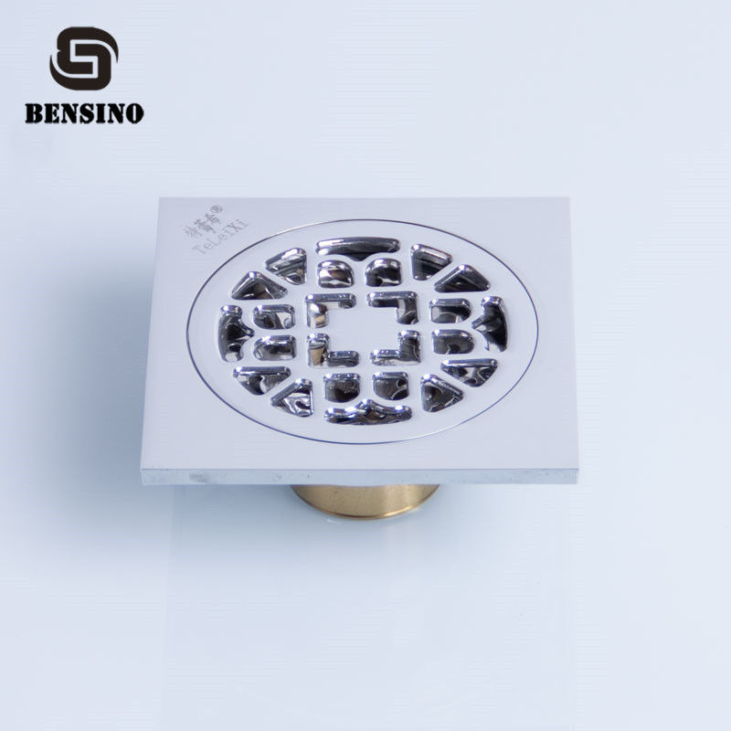 Hotel 100 Mm Square Floor 360g Brass Sink Strainer