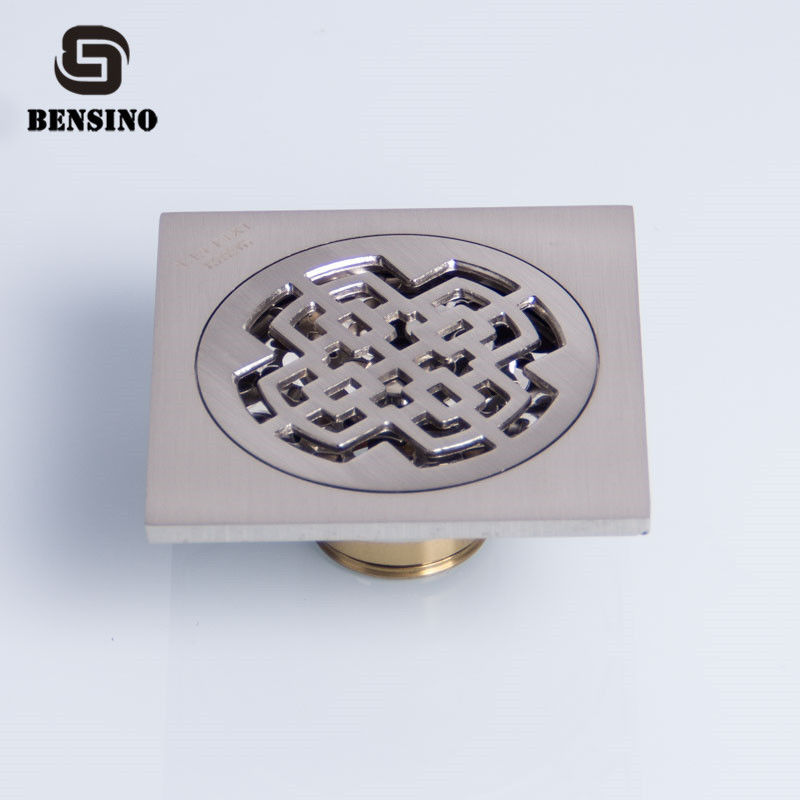 Nickel Drawing Square 10cm Bathroom Floor Drain Strainer